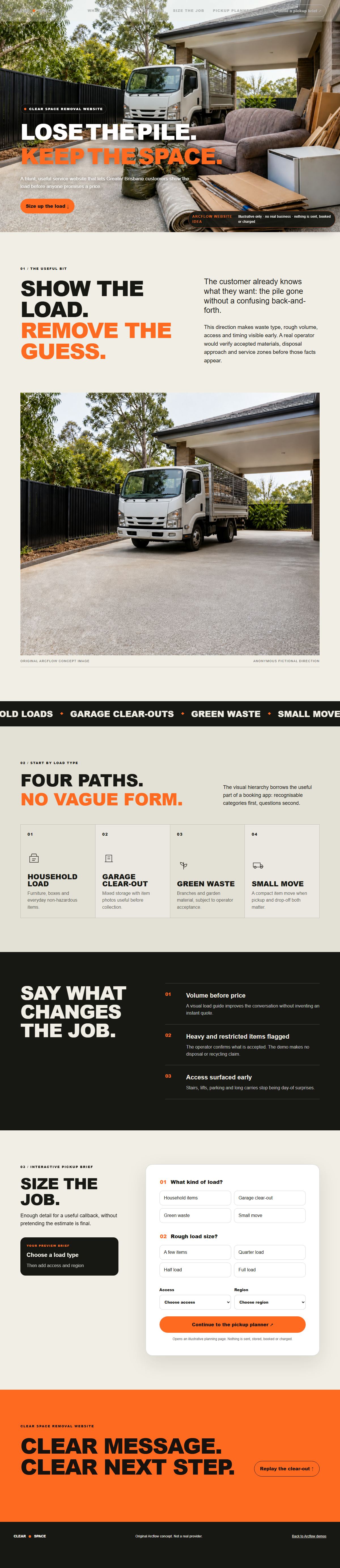 Clear Space removal website